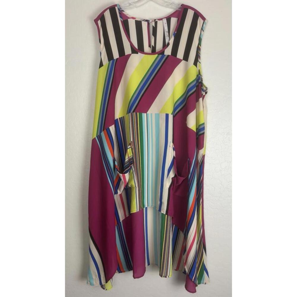 Melissa McCarthy Seven7 High Low Stripe Tunic Sz 2X‎ 1522